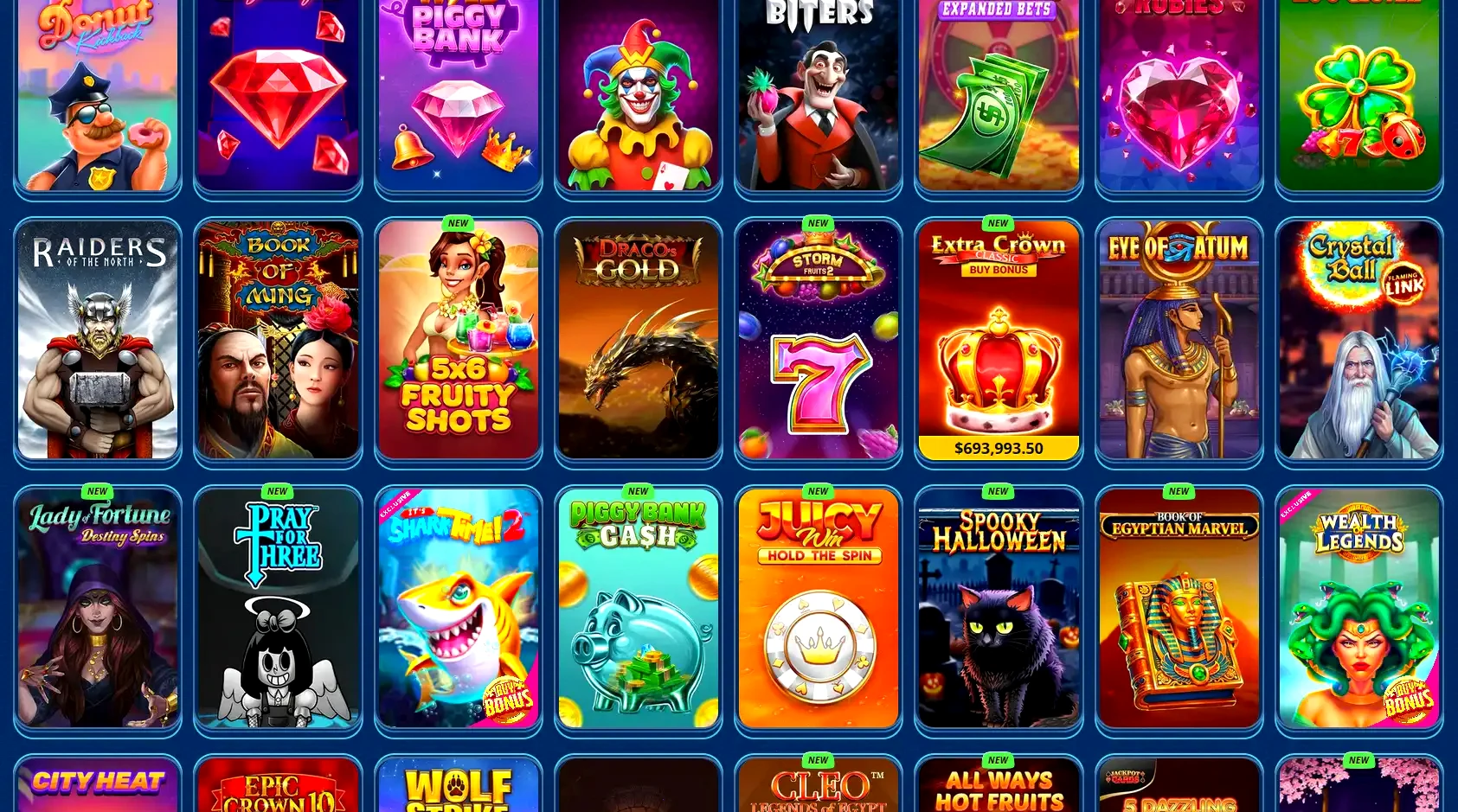 Interface du casino Amon avec bonus de bienvenue actif